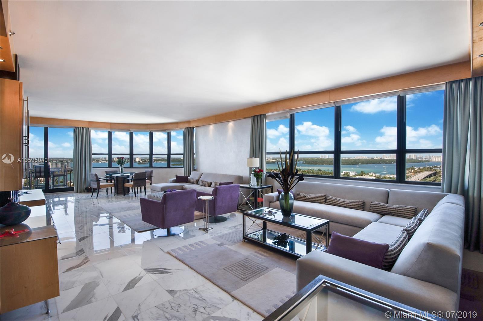 Large corner Living-room with Intercostal & Ocean Water views