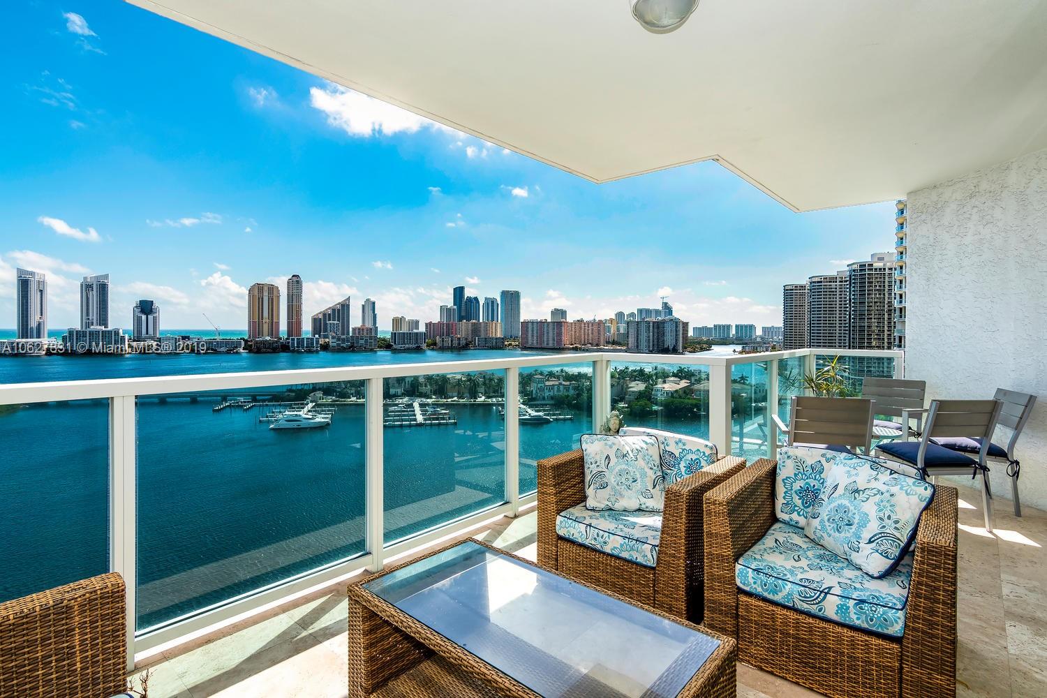 Balcony facing the Intracoastal and the Atlantic Ocean