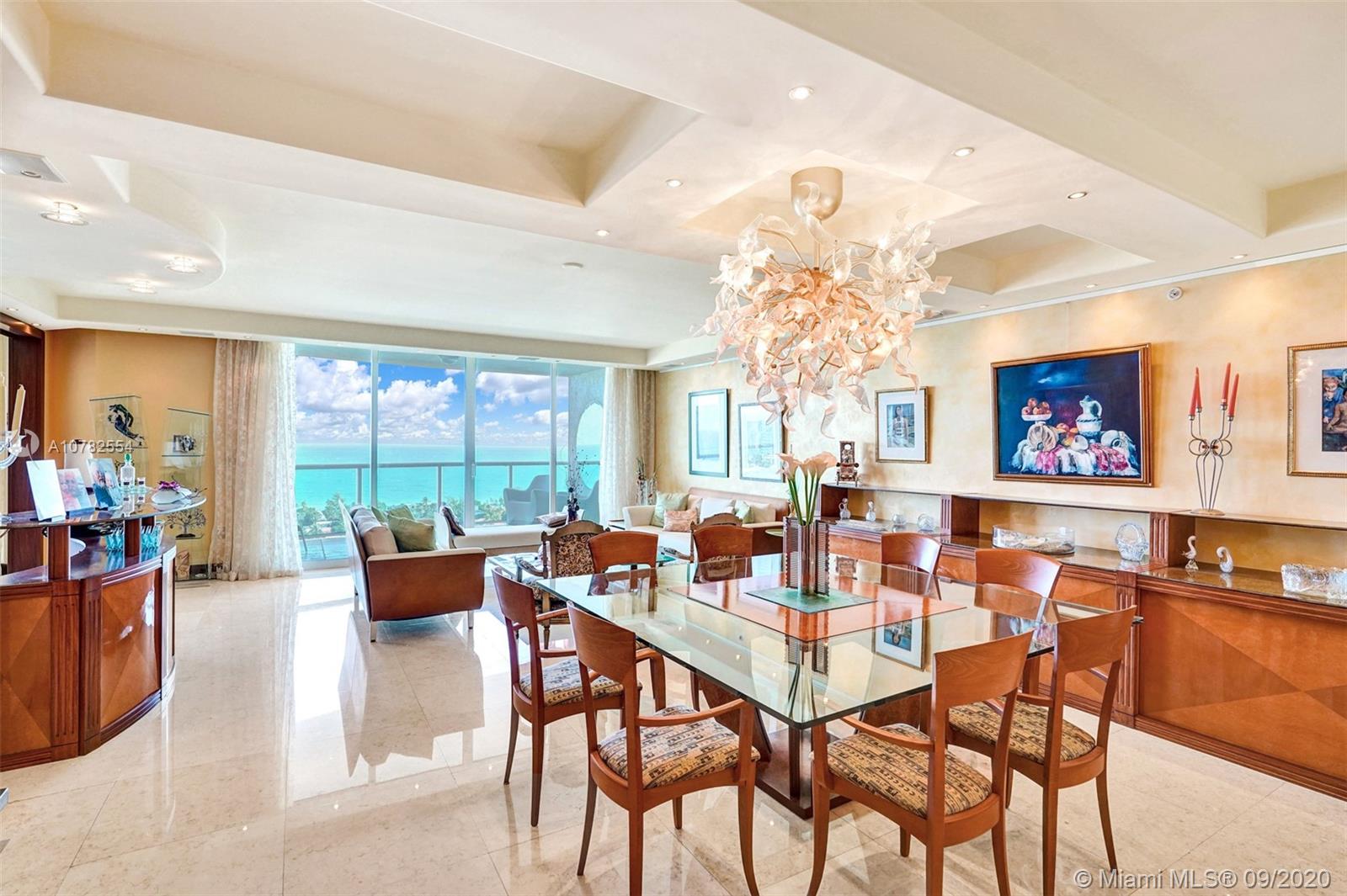 Photo of 20201 Country Club Dr #2309, Aventura, Florida, 33180 - Dining room, receeded lights, direct ocean views.