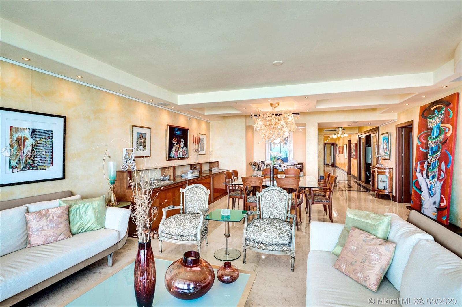 Photo of 20201 Country Club Dr #2309, Aventura, Florida, 33180 - Living room, dining room areas.