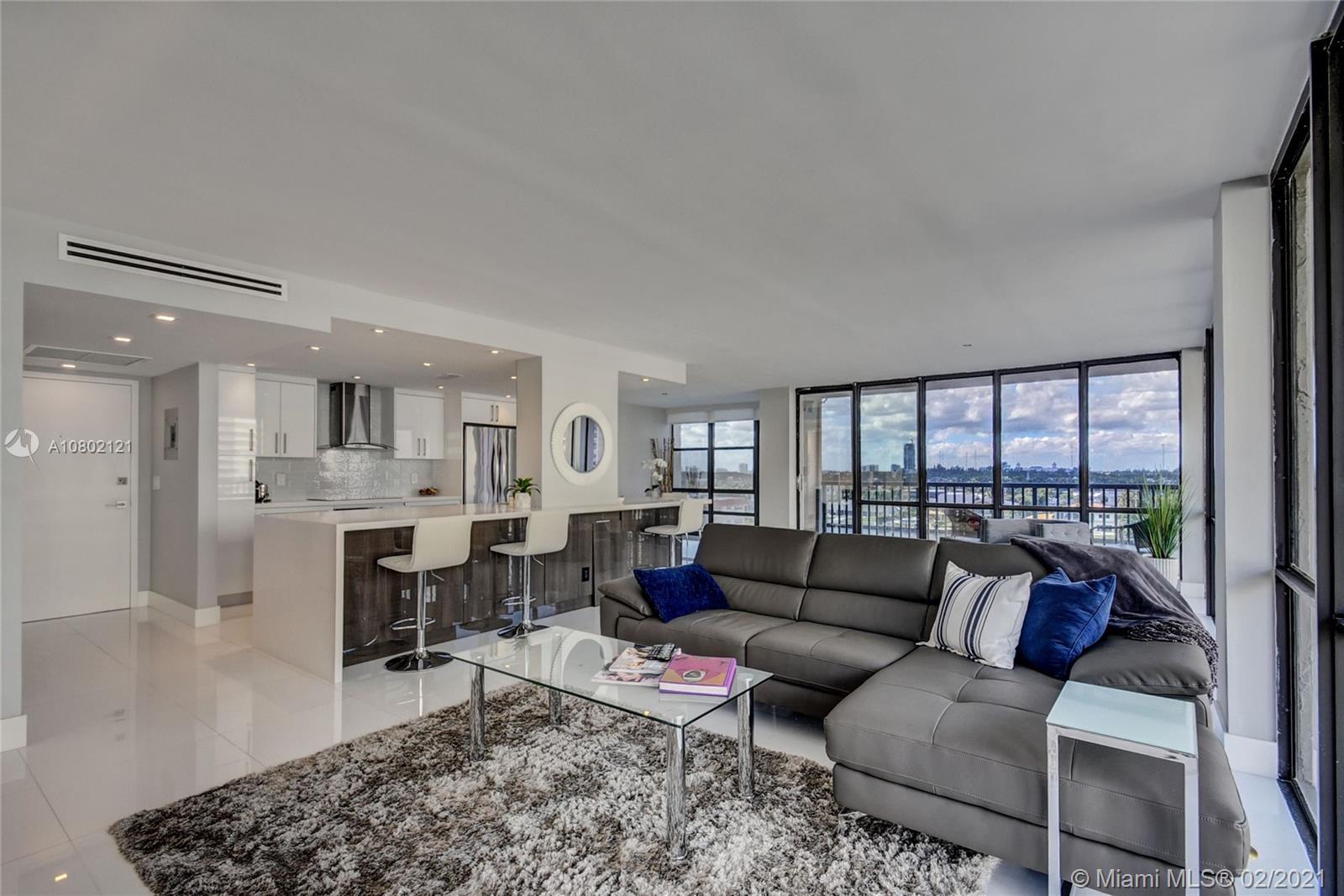 Photo of 2049 OCEAN DRIVE #702E, Hallandale Beach, Florida, 33009 - Living room and sitting area
