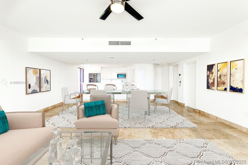 Living room / dining room / bar feature / kitchen view