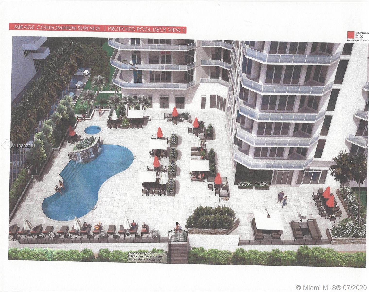 Photo of 8925 Collins Ave #2A, Surfside, Florida, 33154 - Pool before remodel (not able to be used).