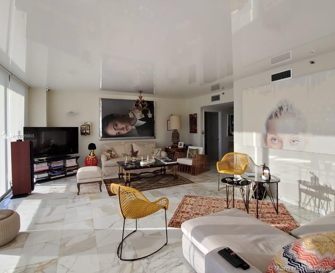 Photo of 20281 Country Club Dr #2402, Aventura, Florida, 33180 - Living room with high end ceiling finish
