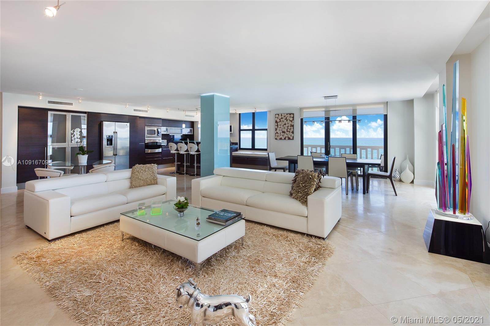 Photo of 9801 Collins Ave #11B Direct Ocean, Bal Harbour, Florida, 33154 - Open floor plan, all the unit is looking Ocean views