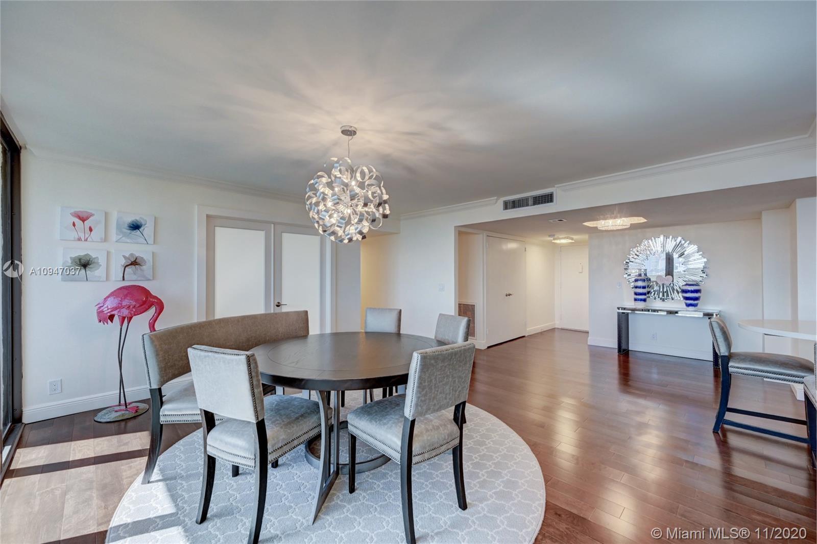 Photo of 2049 Ocean Dr #PH5, Hallandale Beach, Florida, 33009 - Dining room with Floor to Ceiling Hurricane Impact Windows