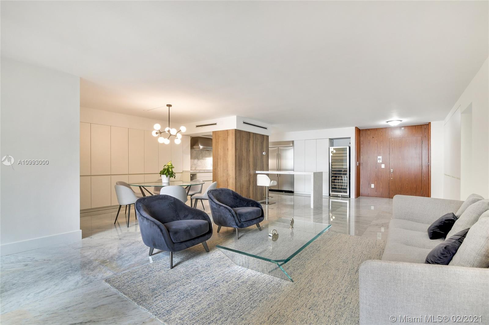 Beautiful substantially remodeled unit with marble floors