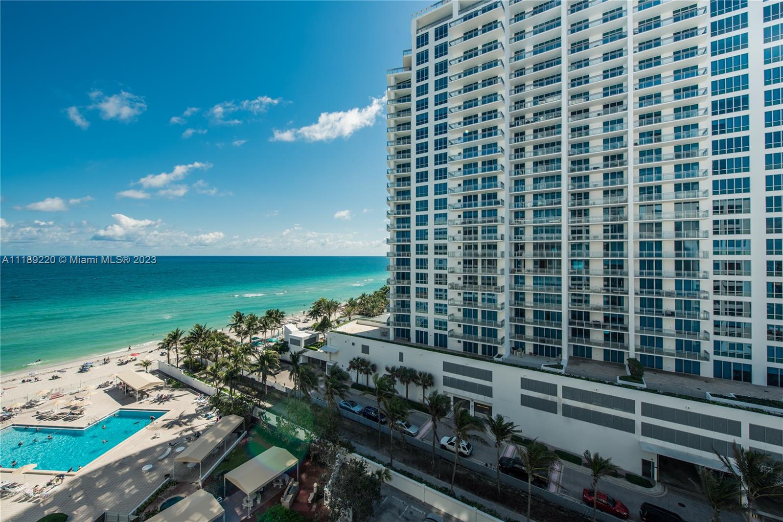 Photo of 3505 Ocean Dr #1019, Hollywood, Florida, 33019 - OCEAN/POOL VIEW FROM THE OPEN BALCONY