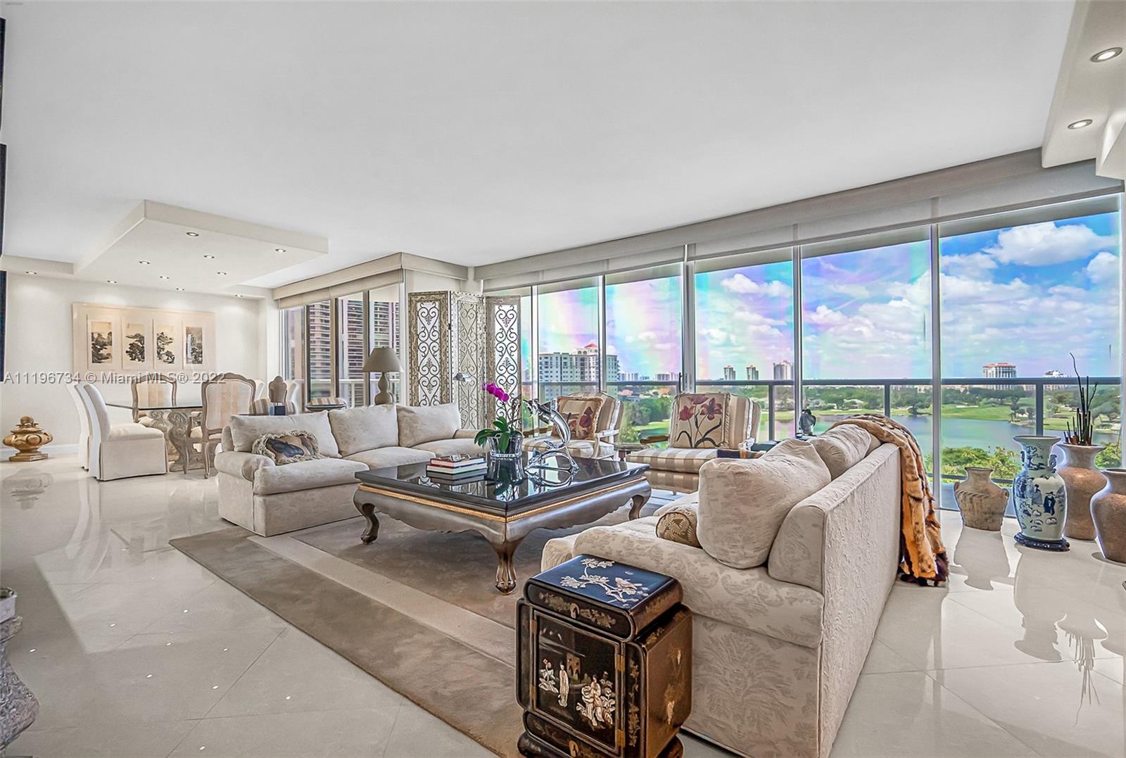 Spacious living room with forever views