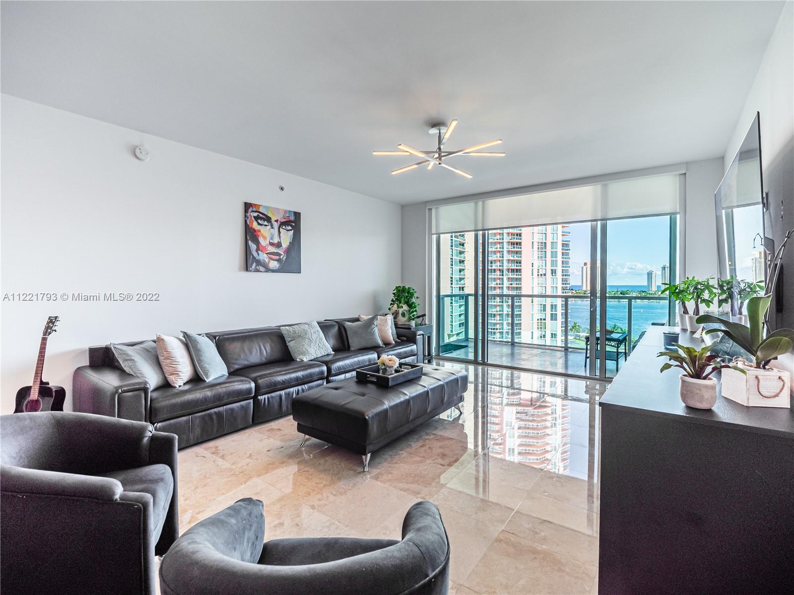 Photo of 3330 190th St #1212, Aventura, Florida, 33180 - Large Great room with Intracoastal Views