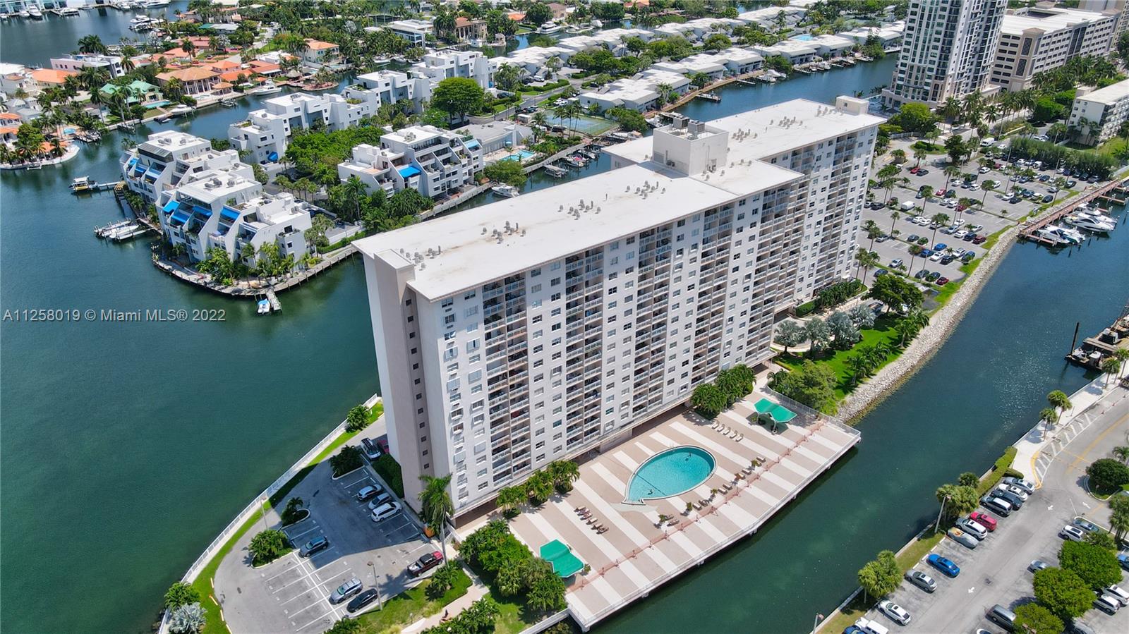 Aerial of the pool side