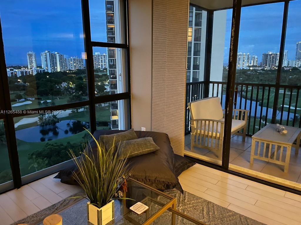 Photo of 20301 Country Club Dr #1623, Aventura, Florida, 33180 - evening views from living dining and kitchen