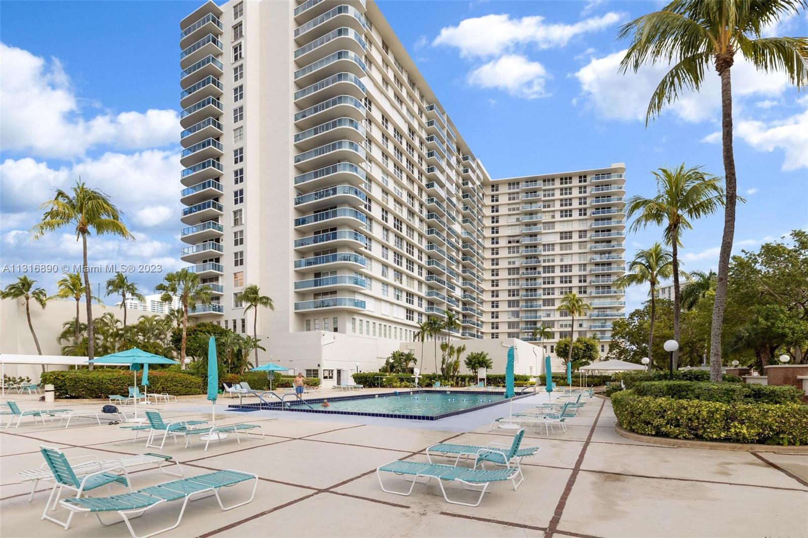 Photo of 3800 Ocean Dr #516, Hollywood, Florida, 33019 - Heated pool overlooks the intracoastal waterway