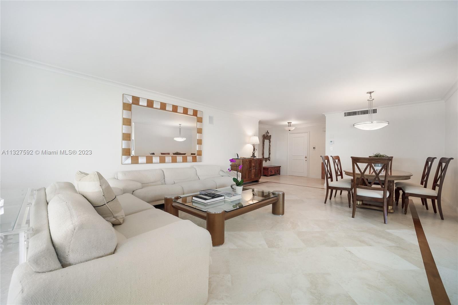 Photo of 9801 Collins Ave #14Z, Bal Harbour, Florida, 33154 - Large Living area with a corner Balcony