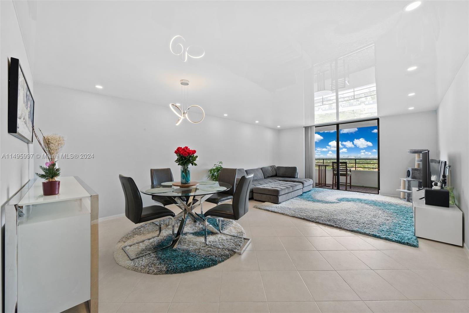 living room and dining area