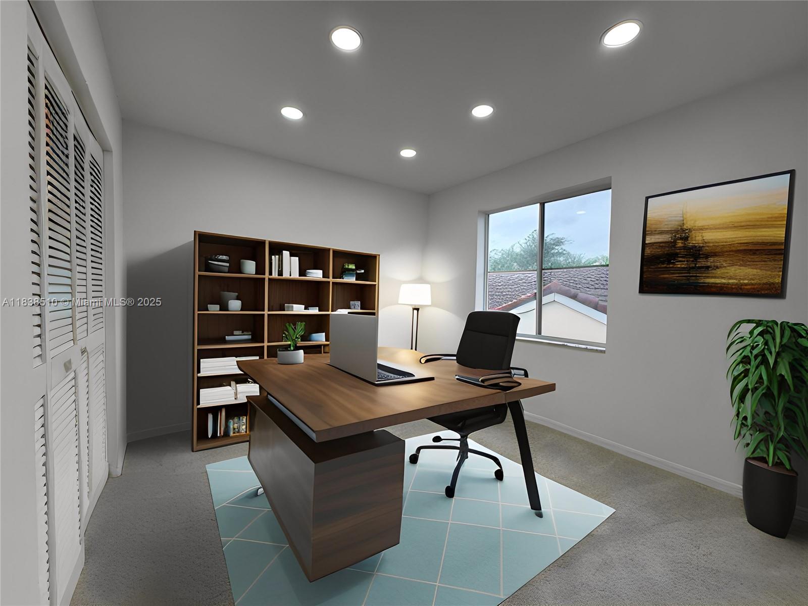 Photo of 1470 Sweetbay Way  (1470), Hollywood, Florida, 33019 - Bedroom 4 with virtual staging. Any of the second-floor bedrooms could be a nice office