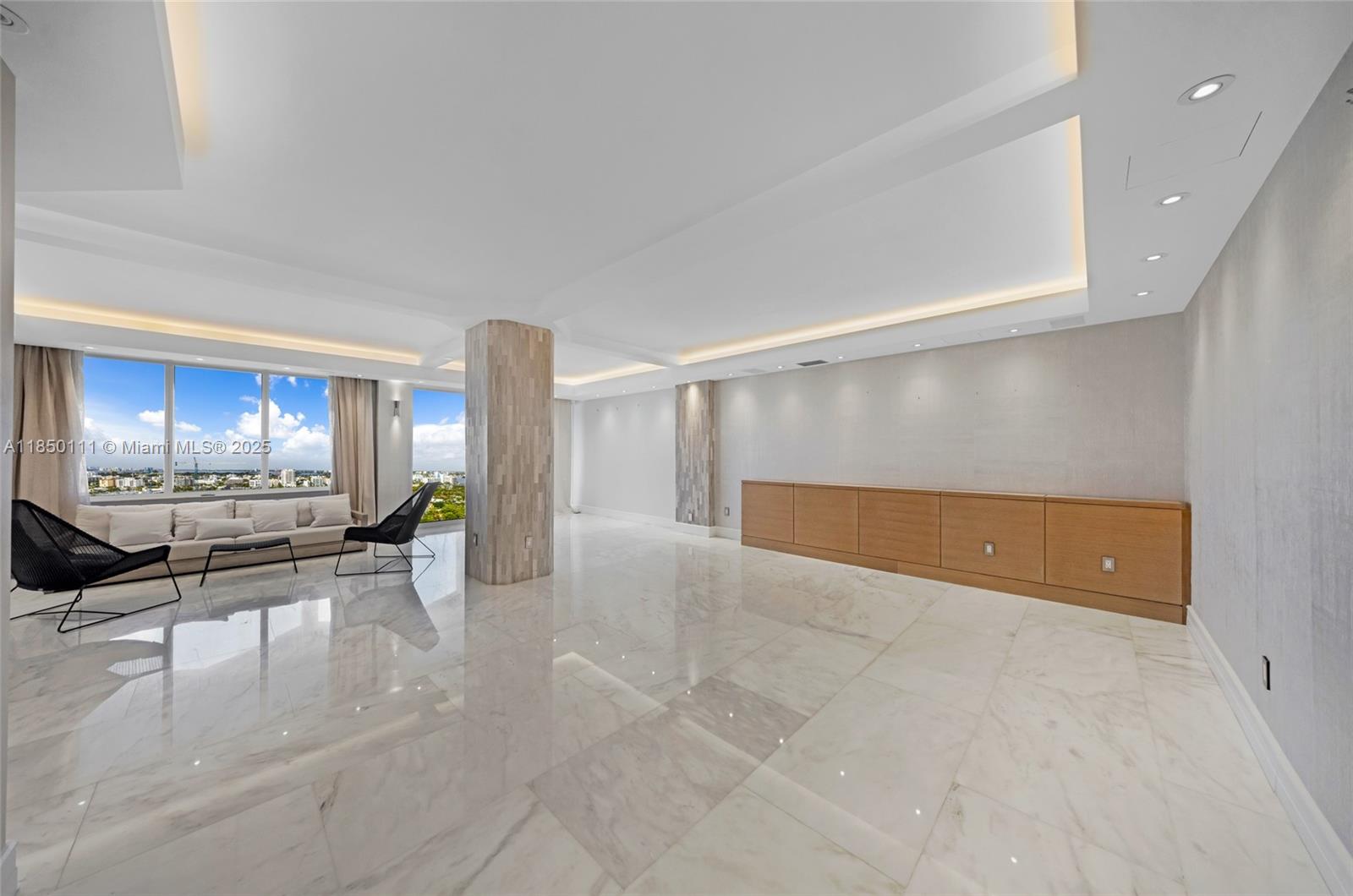 Photo of 9801 Collins Ave #PH11 Great Renovation, Bal Harbour, Florida, 33154 - Open Living area looking the incredible sunsets