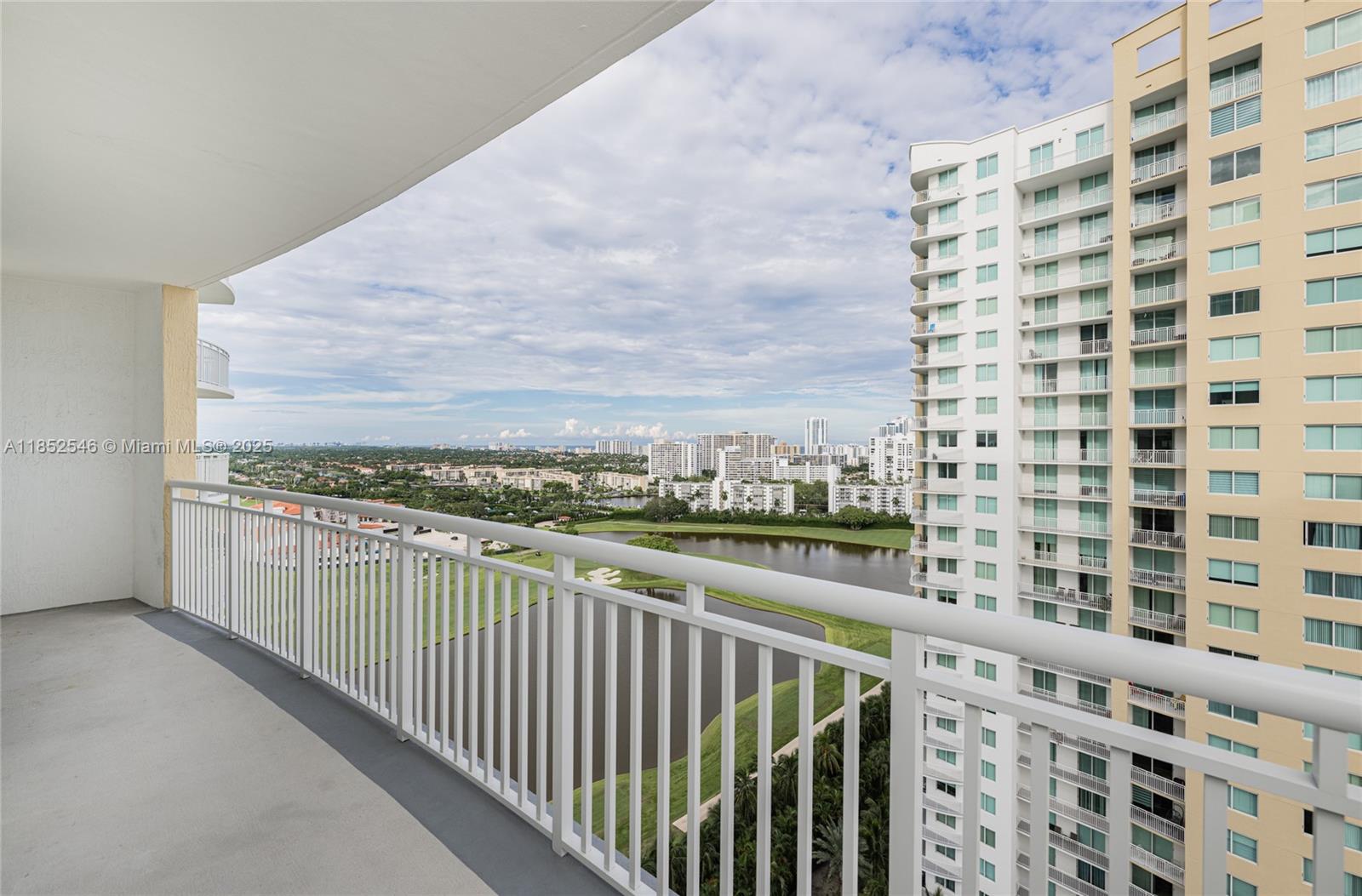 Photo of 1745 Hallandale Beach Blvd #1804W, Hallandale Beach, Florida, 33009 - Beautiful Golf/Water views from an open balcony.