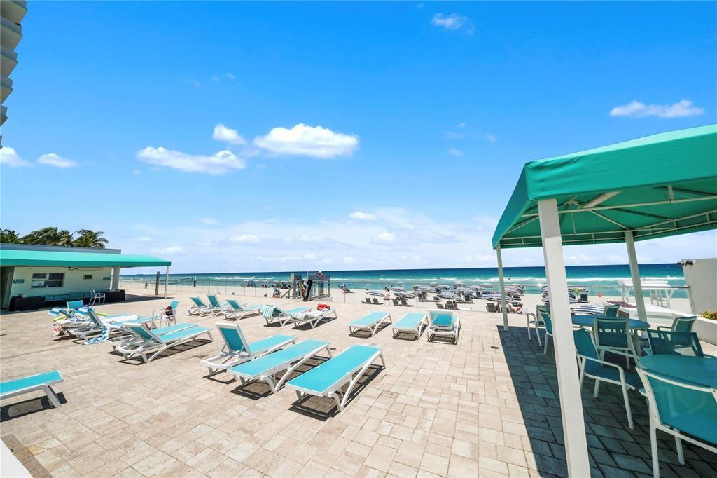 Photo of 3725 Ocean  #405, Hollywood, Florida, 33019 - Tanning deck and shaded area