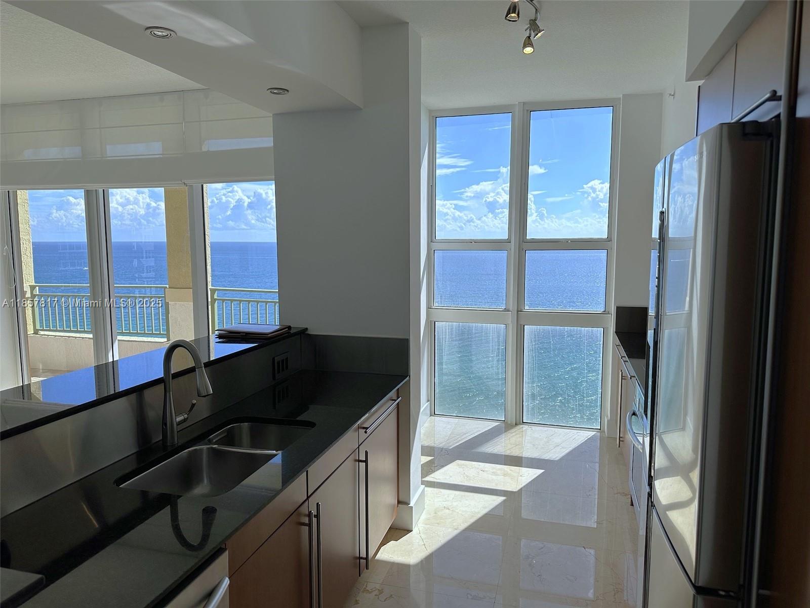 Photo of 2080 Ocean Drive  #MPH12, Hallandale Beach, Florida, 33009 - Floor to Ceiling Windows in Kitchen