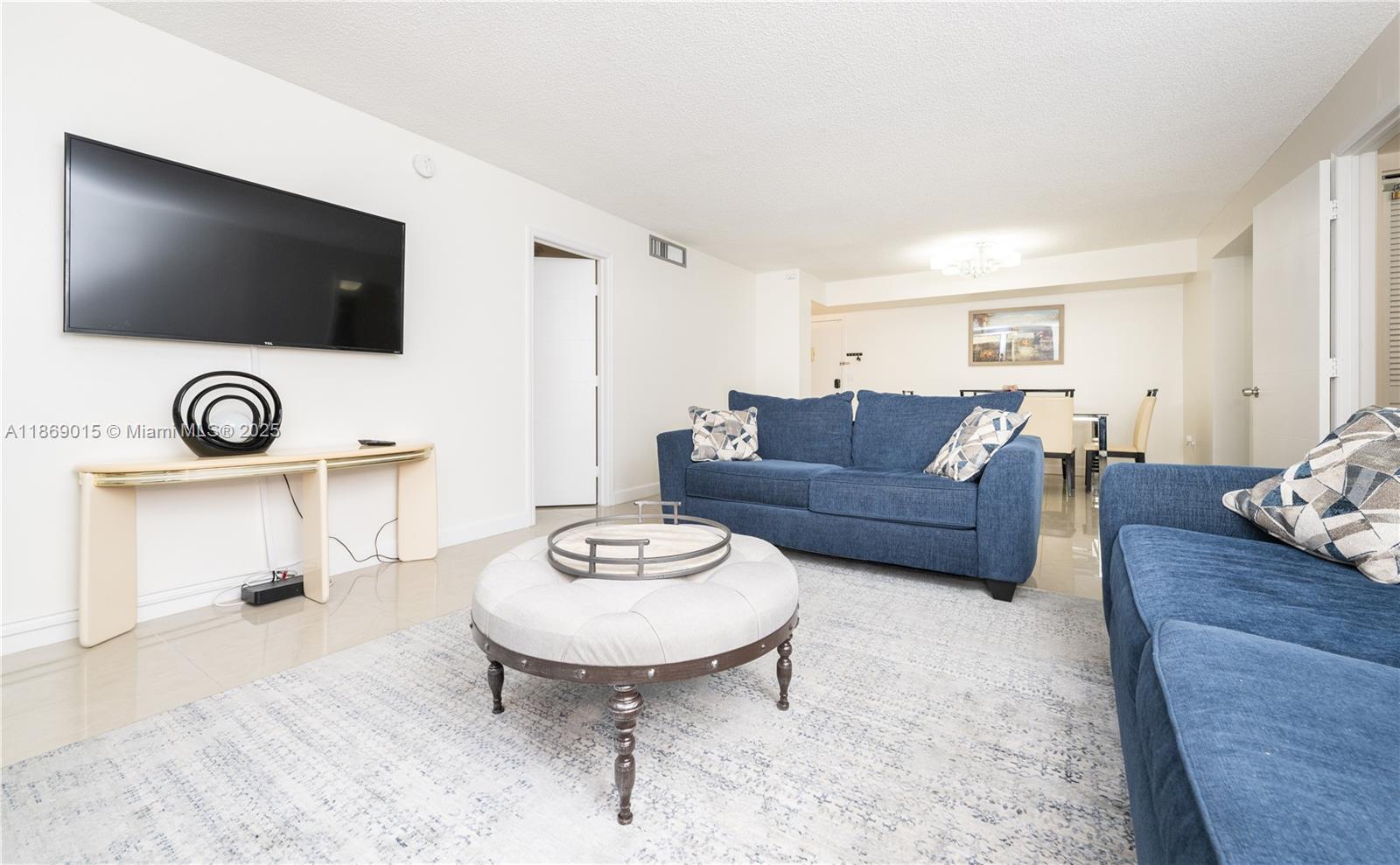Photo of 1833 Ocean Dr  #1007, Hallandale Beach, Florida, 33009 - Tastefully Furnished Spacious Living Room