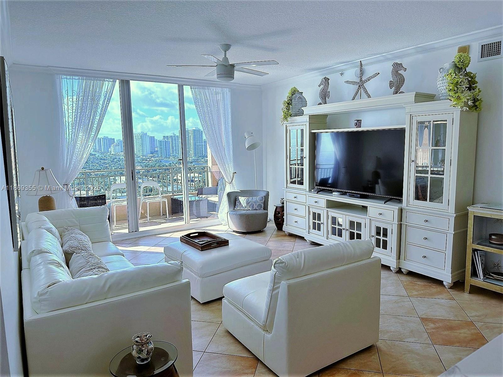 Photo of 2080 OCEAN DRIVE #PH3, Hallandale Beach, Florida, 33009 - Spacious living room with a view