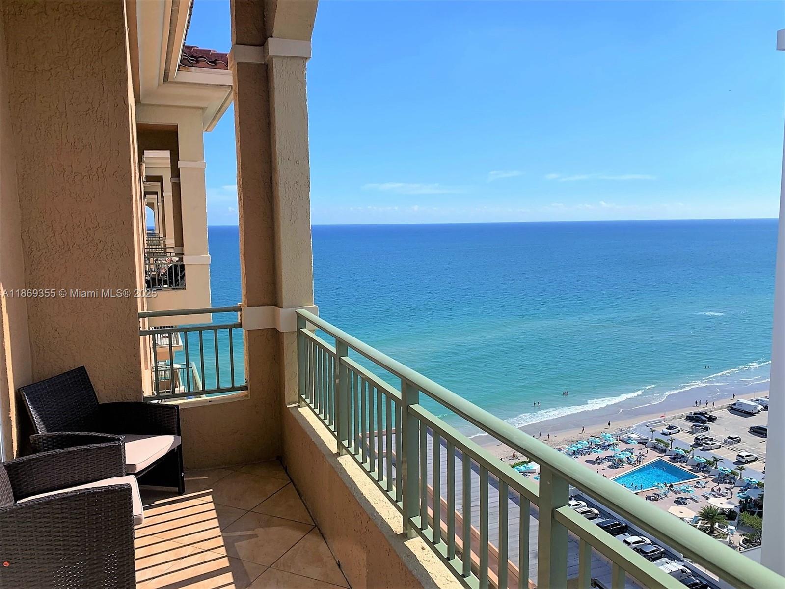 Photo of 2080 OCEAN DRIVE #PH3, Hallandale Beach, Florida, 33009 - Wide view of ocean on sunny south side