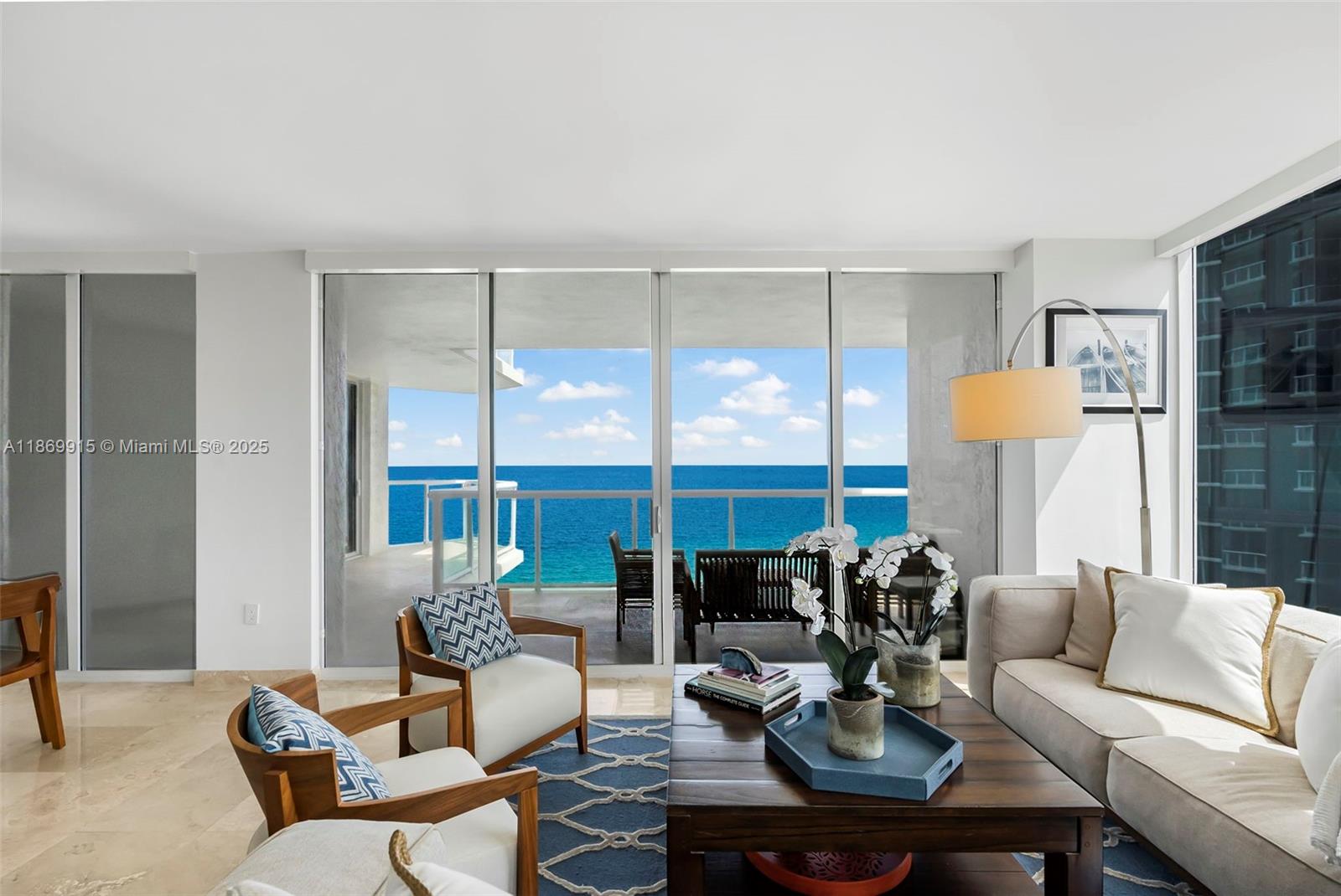 Photo of 18671 Collins Ave #1603, Sunny Isles Beach, Florida, 33160 - DIRECT OCEAN VIEWS FROM LIVING ROOM.