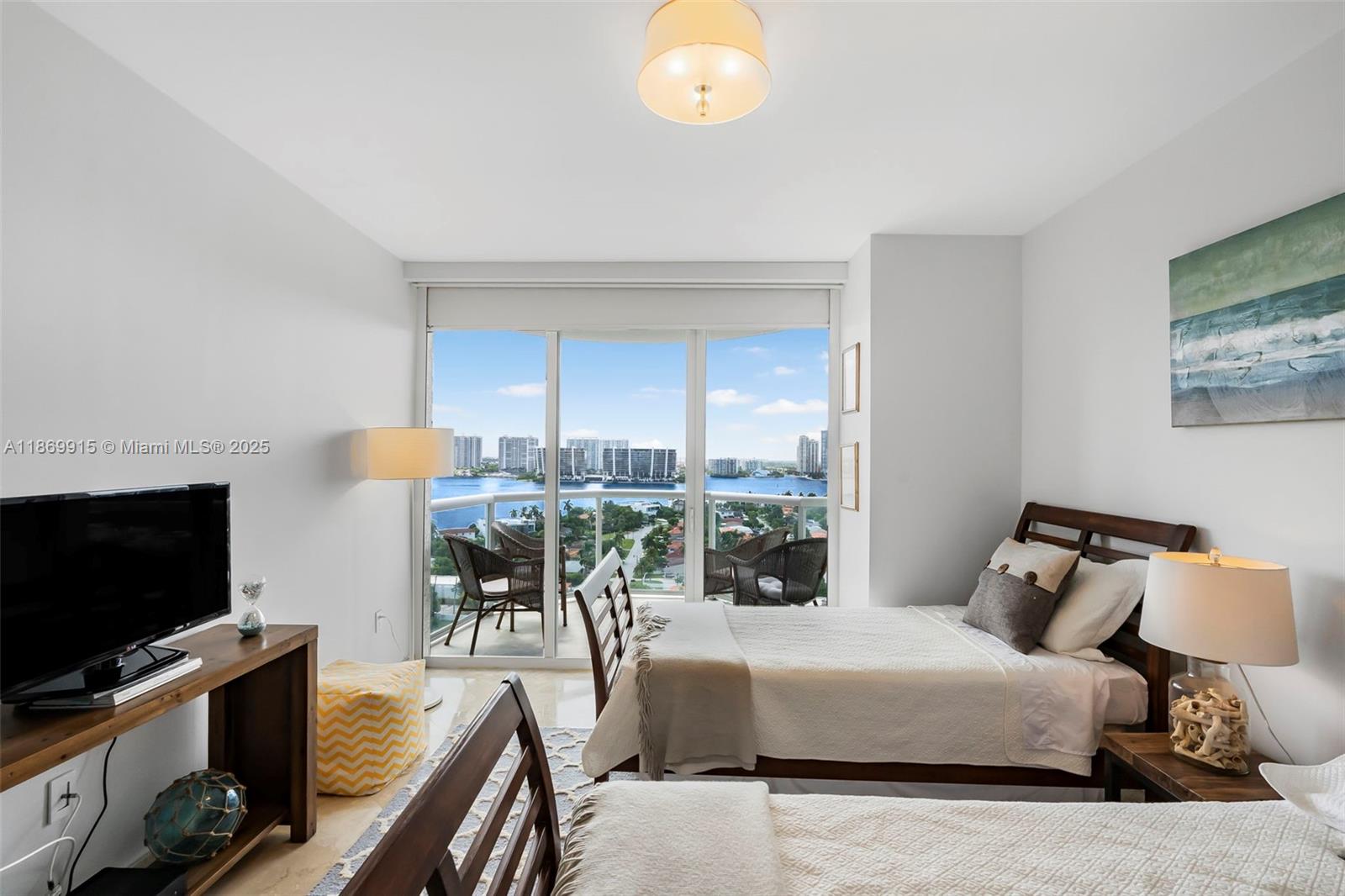 Photo of 18671 Collins Ave  #1603, Sunny Isles Beach, Florida, 33160 - SECOND BEDROOM AND BALCONY WITH BEAUTIFUL INTRACOASTAL VIEWS.