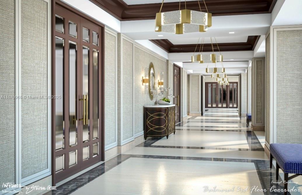 Photo of 9801 Collins Ave  #4Y, Bal Harbour, Florida, 33154 - Rendering of Hall to Restaurant