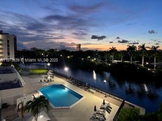 Photo of 3475 Country Club Dr  #116, Aventura, Florida, 33180 - POOL AT NIGHT