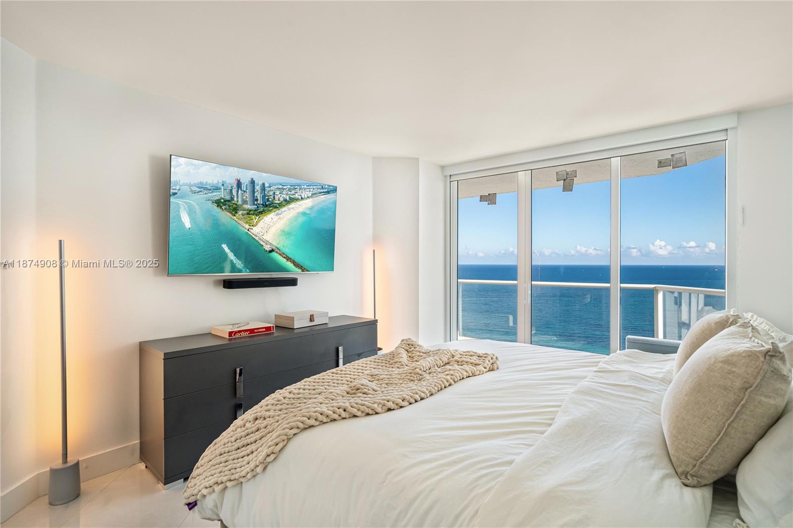 Photo of 16485 Collins Ave  #2438, Sunny Isles Beach, Florida, 33160 - Master Bedroom with Direct Ocean Views