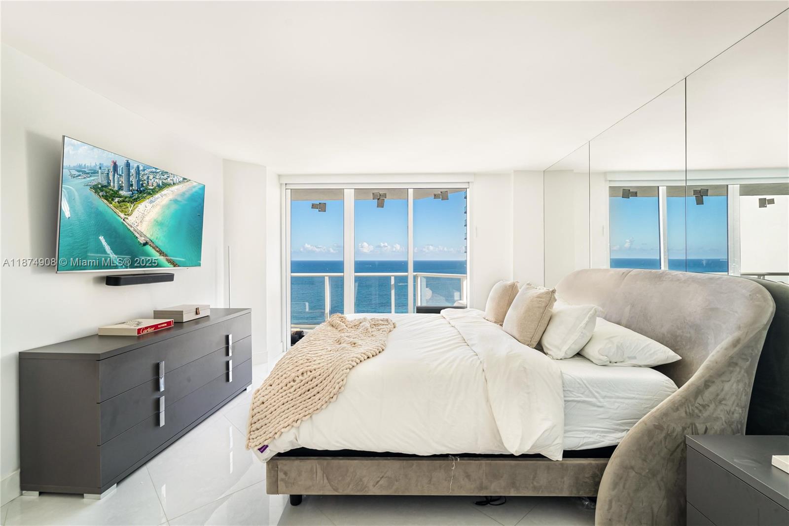 Photo of 16485 Collins Ave  #2438, Sunny Isles Beach, Florida, 33160 - Master Bedroom with Direct Ocean Views
