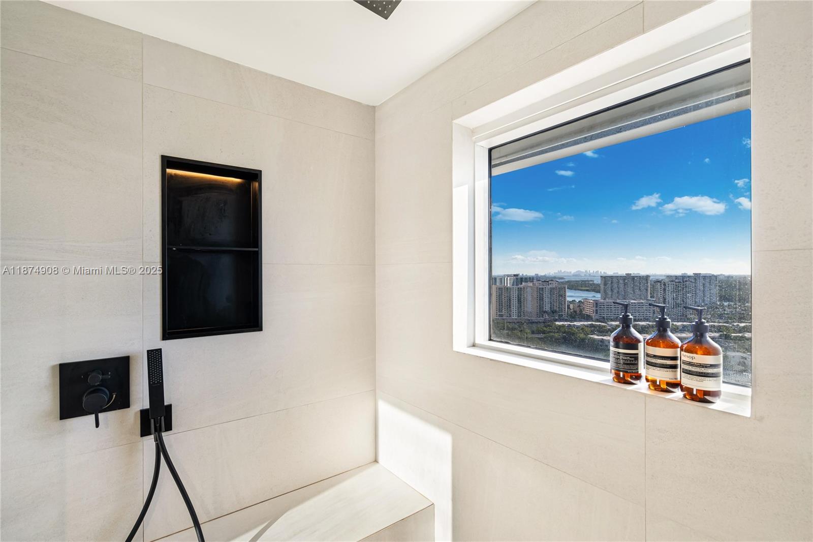 Photo of 16485 Collins Ave  #2438, Sunny Isles Beach, Florida, 33160 - Master Shower Intracoastal & Sunset Views