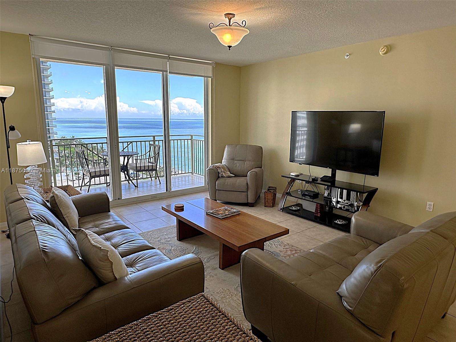 Photo of 2080 OCEAN DRIVE  #1010, Hallandale Beach, Florida, 33009 - Great view from the couch in spacious living room