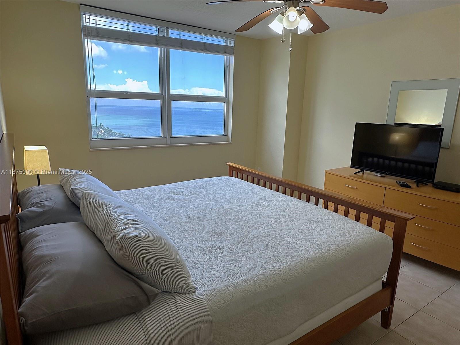 Photo of 2080 OCEAN DRIVE  #1010, Hallandale Beach, Florida, 33009 - Great view from principal bedroom bed