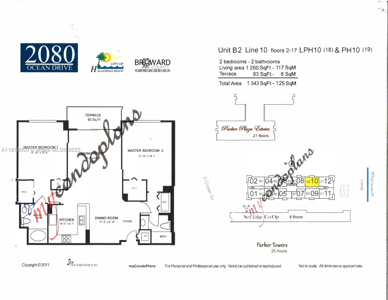 Photo of 2080 OCEAN DRIVE  #1010, Hallandale Beach, Florida, 33009 - LA 1260, TA 1343