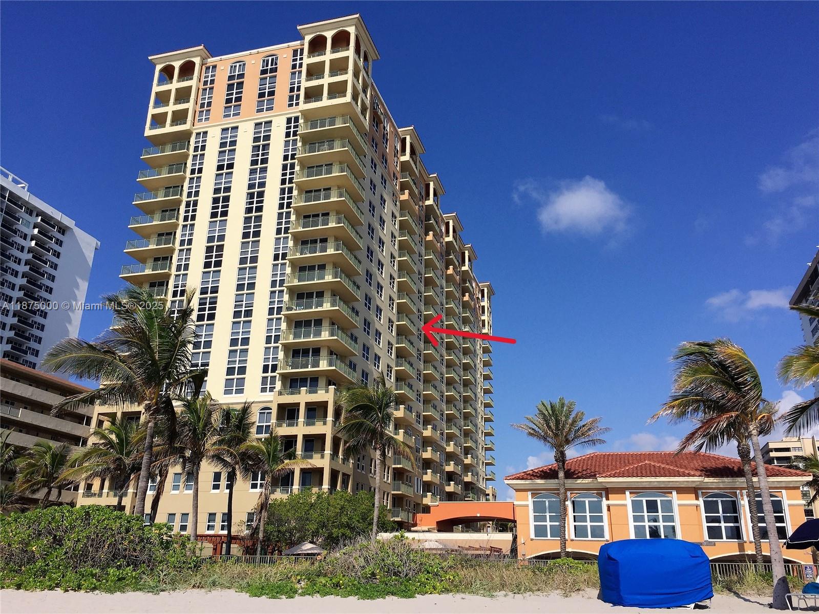 Photo of 2080 OCEAN DRIVE  #1010, Hallandale Beach, Florida, 33009 - View from beach to building