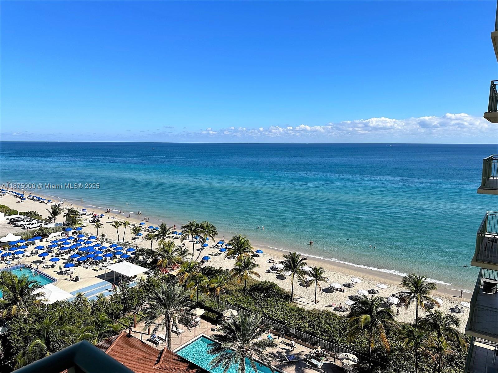 Photo of 2080 OCEAN DRIVE  #1010, Hallandale Beach, Florida, 33009 - Wide view overlooking the pool and beach