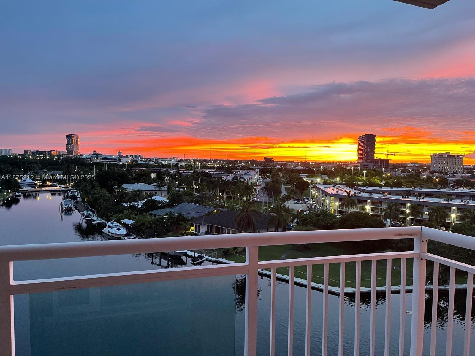 Photo of 437 Golden Isles Dr  #8C, Hallandale Beach, Florida, 33009 - Beautiful sunset view from the unit