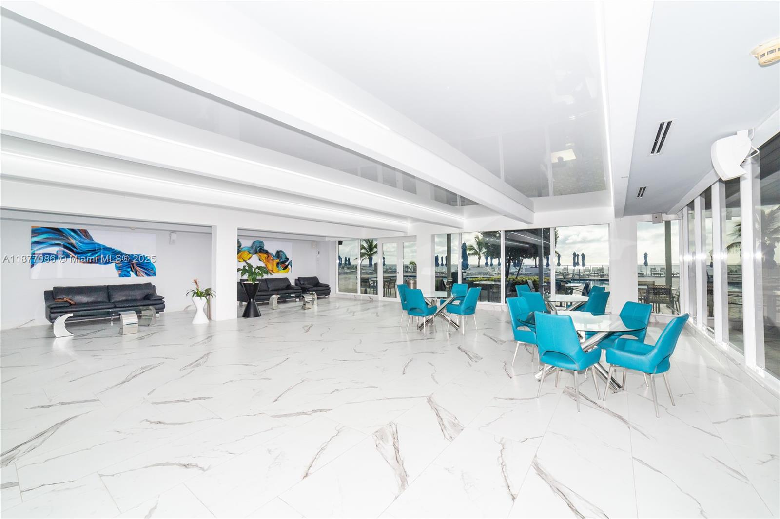 Photo of 1904 Ocean Dr  #604, Hallandale Beach, Florida, 33009 - Party Room Overlooking Pool Deck