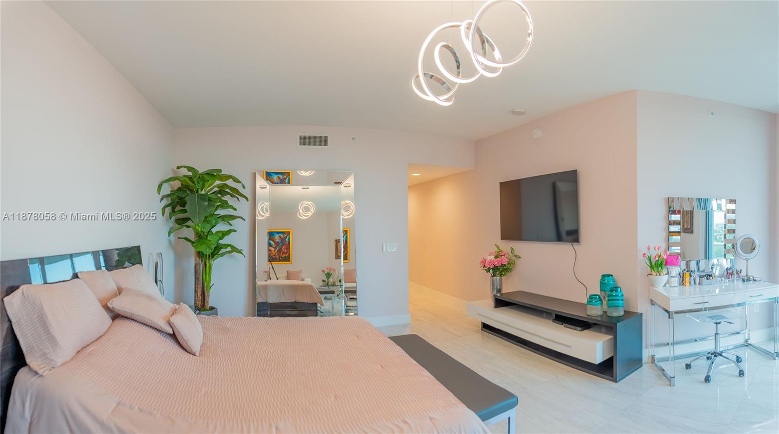 Photo of 17301 Biscayne Blvd  #1706, North Miami Beach, Florida, 33160 - Large enough to have a couch and a vanity table..
