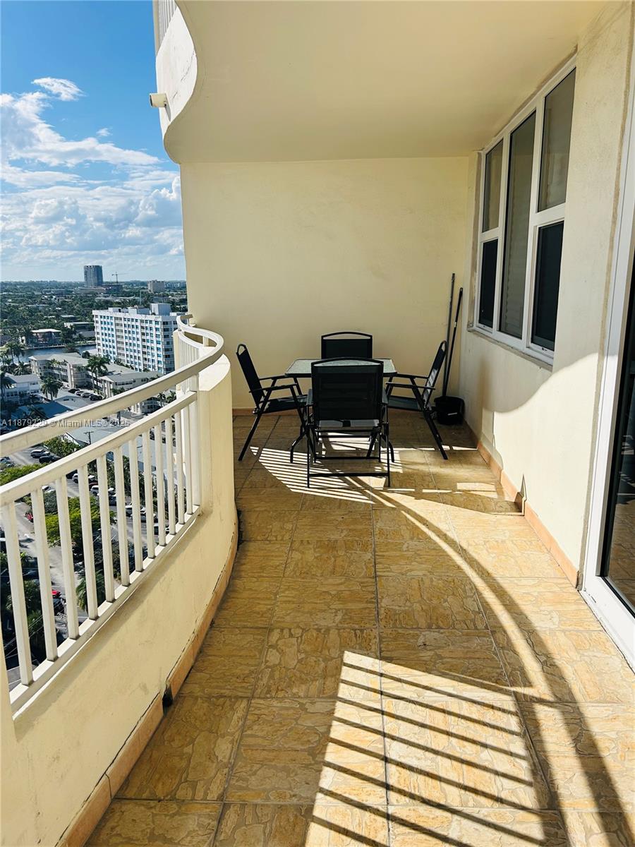 Photo of 3180 Ocean Dr  #1620, Hallandale Beach, Florida, 33009 - Spacious balcony with city and intracoastal views