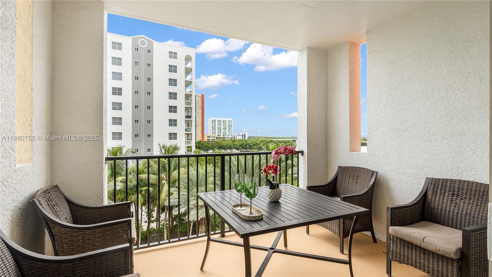 Photo of 17100 Bay Rd  #1603, Sunny Isles Beach, Florida, 33160 - Balcony off Living Room