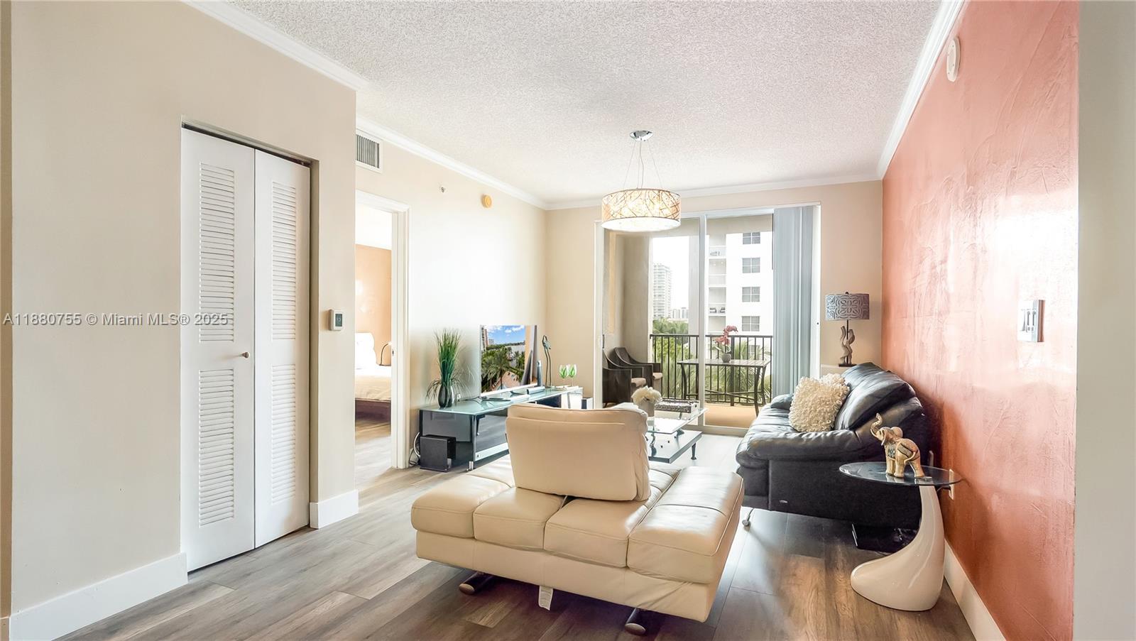 Photo of 17100 Bay Rd  #1603, Sunny Isles Beach, Florida, 33160 - Beautiful Venetian Plaster Walls & New Modern Light Fixture