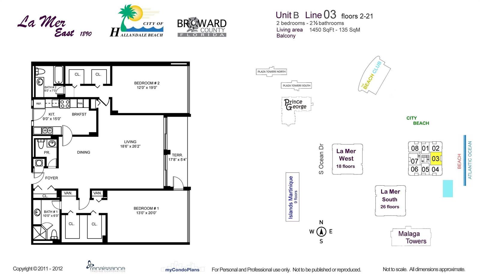 Photo of 1890 Ocean #703, Hallandale Beach, Florida, 33009 - Floor Plan 4909082