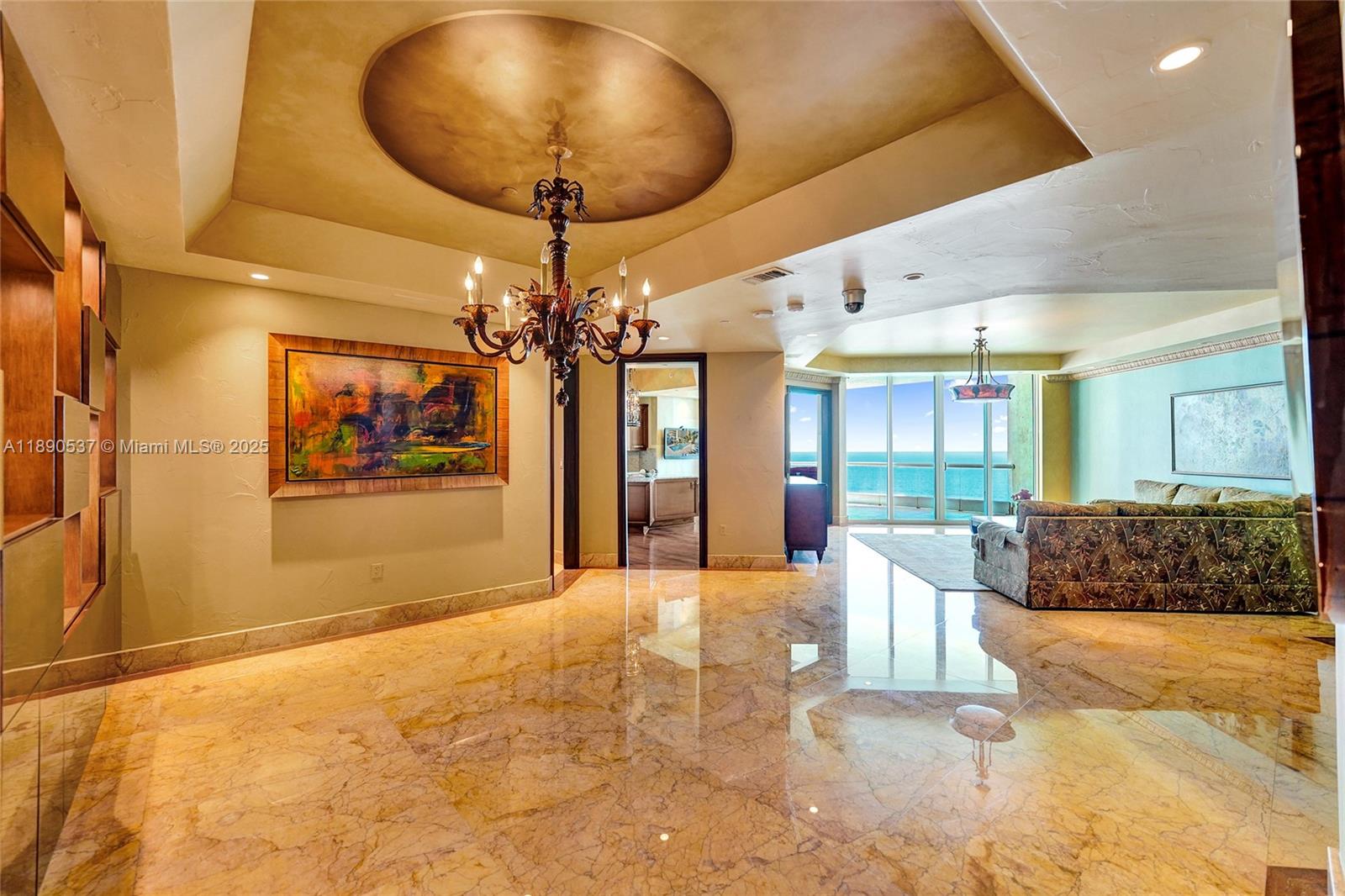 Photo of 16047 Collins Ave  #2101, Sunny Isles Beach, Florida, 33160 - Massive Dining area with built -ins for your glass or accessories.  Includes the gorgeous ocean views while you dine!