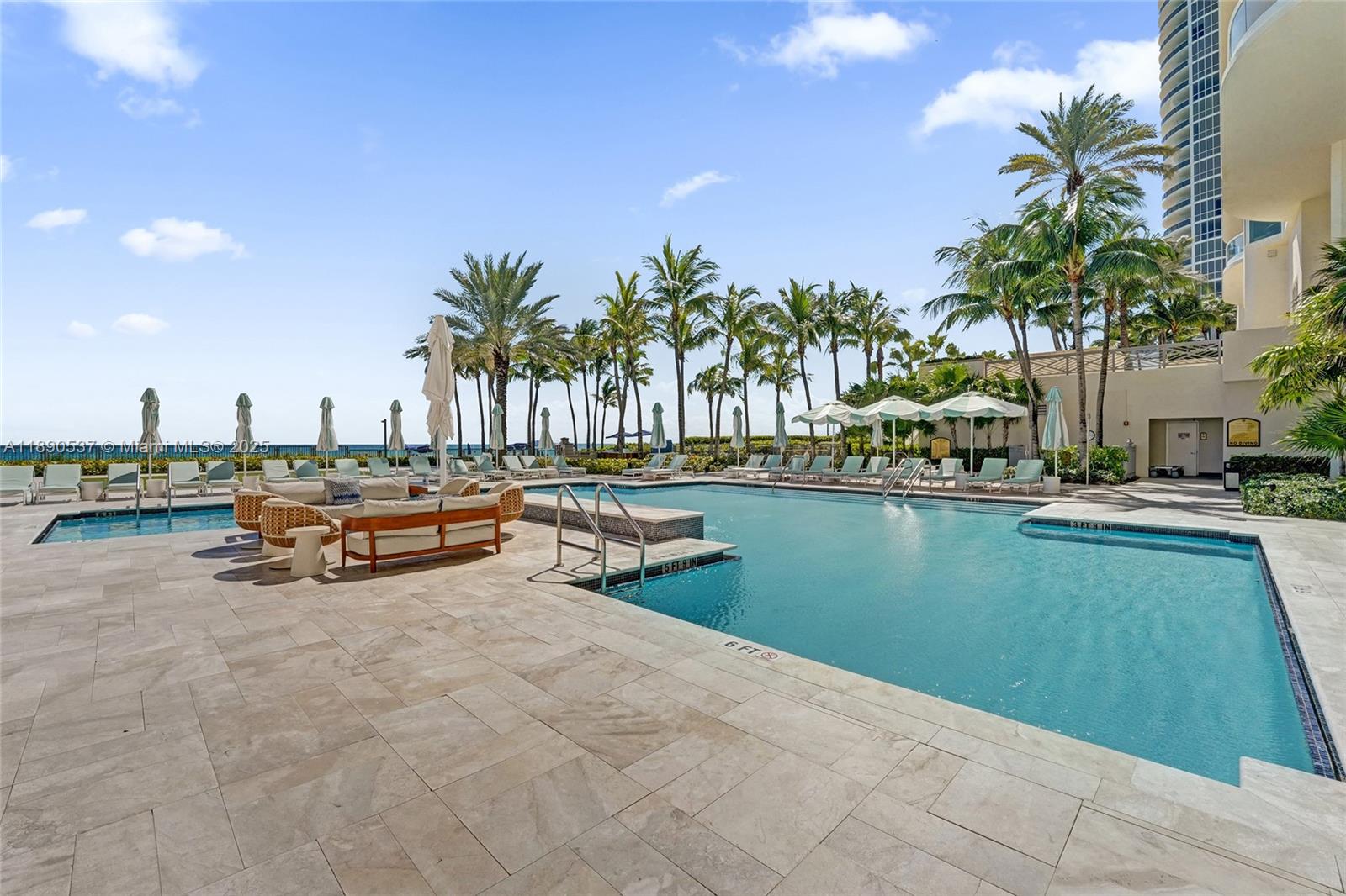 Photo of 16047 Collins Ave  #2101, Sunny Isles Beach, Florida, 33160 - Lots of lounges too!