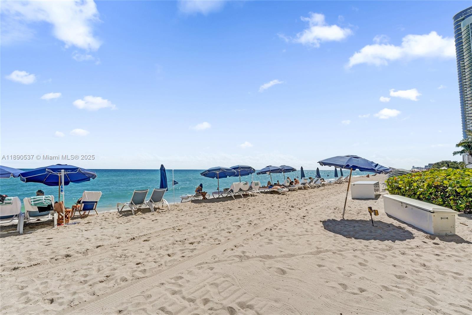 Photo of 16047 Collins Ave  #2101, Sunny Isles Beach, Florida, 33160 - Private beach.....lounges, umbrellas and towel service