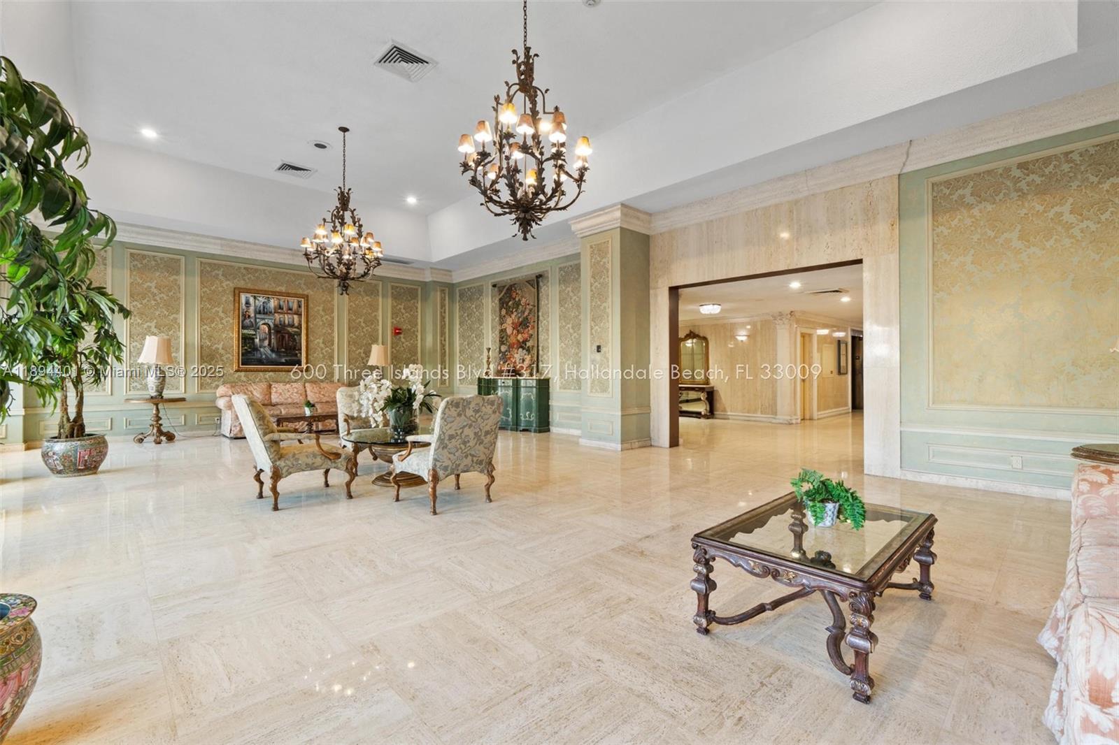 Photo of 600 Three Islands Blvd  #317, Hallandale Beach, Florida, 33009 - Community Room off main building lobby